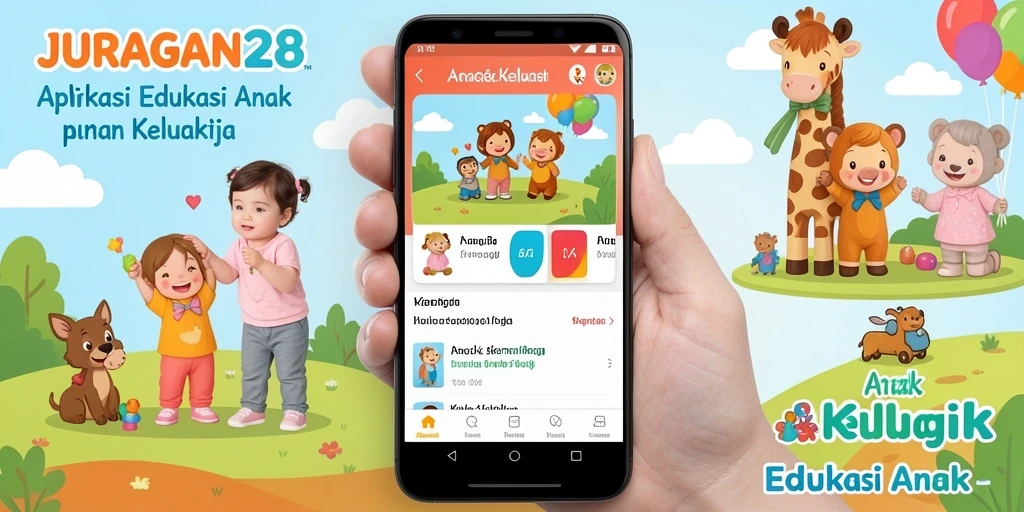 Antarmuka edukatif yang ramah anak di JURAGAN28.