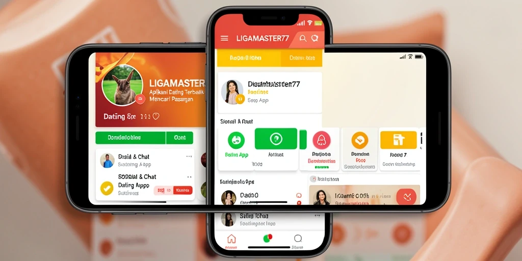 Screenshot antarmuka utama LIGAMASTER77 dengan fitur pencarian dating.