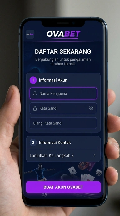 Tampilan halaman daftar ovabet