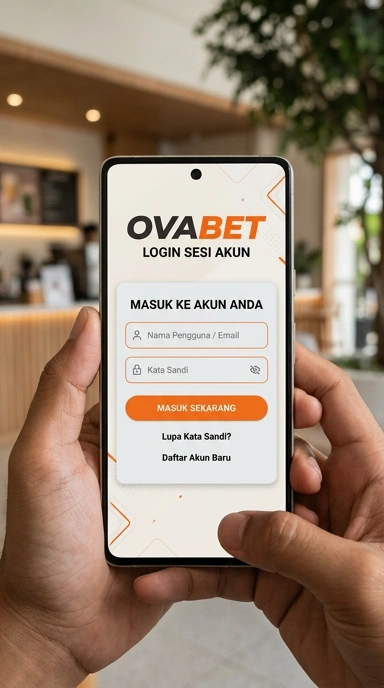Tampilan halaman login ovabet